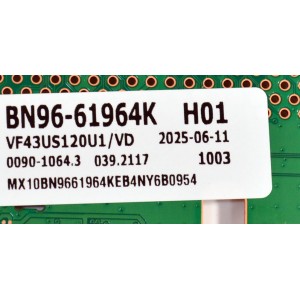 MAIN ORIGINAL PARA TV SAMSUNG 4K UHD HDR / NUMERO DE PARTE BN96-61964K / BN41-03350A / BN41-03350 / KANT_SU2E_FU8 / BN9661964K / PANEL CY-BF043HGNV4H  / DISPLAY V430DJ1-Q01 / BN96-59942A / MODELO UN43U8000FDXZA / UN43U8000FDXZA DD02
