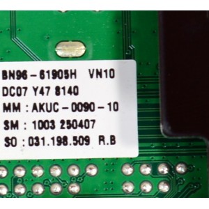 MAIN ORIGINAL PARA TV SAMSUNG 4K UHD SMART TV / NUMERO DE PARTE BN96-61905H / BN41-03350A / BN41-03350 / KANT_SU2_FU8 / BN9661905H / MODELO CY-BF055HGAV5H / DISPLAY T550VN07.X / BN96-60124A / MODELO UN55U7900FFXZA / UN55U7900FFXZA AC10