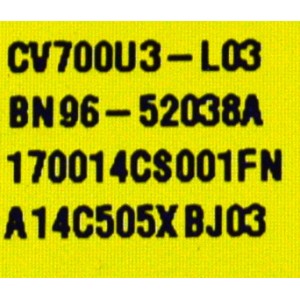 MAIN ORIGINAL PARA TV SAMSUNG 4K UHD HDR SMART TV / NUMERO DE PARTE BN96-61145L / BN41-03350A / KANT_SU2E_FU8 / BN9661145L / PANEL CY-BF070HGJV3H / DISPLAY CV700U3-L03 / BN96-52038A / BOARD CV700U3-L03-XR-1 / CV700U3-L03-XL-1 / MODELO UN70U8000FBXZA GB02