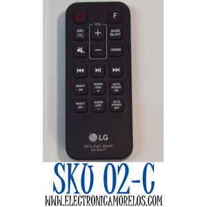 CONTROL REMOTO ORIGINAL PARA BARRAS DE SONIDO SOUND BAR LG / NUMERO DE PARTE AKB74815371 / MODELO SK3D / SK4D / SJ4 / SL3D / SJ3 / SPH4B-W / SPJ4B-W
