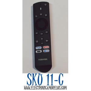 CONTROL REMOTO ORIGINAL PARA TV TOSHIBA / COMANDO DE VOZ / COMPATIBLE CON VARIOS MODELOS DE TELEVISORES TOSHIBA FIRE TV EDITION / NUMERO DE PARTE CT-RC1US-19 / PUWJSHT-YKF439 / CT-95018 / CT-RC1CA-19 / MODELO 55LF711U20 / 32LF22U19 / 43LF62U19
