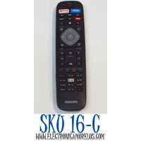 CONTROL REMOTO ORIGINAL PARA SMART TV/NET TV PHILIPS / NUMERO DE PARTE NH500UP / HOF16H303GPD24 / URMT39JHG001 / SF347 / URMT42JHG005 / SF308 / RF402A-V14 / MODELO 50PUS6503/60 / 49PUS6401 / 43PUS6262/12