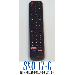 CONTROL REMOTO PARA TV HISENSE / NUMERO DE PARTE EN2A27 / EN2A27HT / EN2A27H / EN2B27 / MODELO 55H8C / 65H10B2 / 43H5C / 55H6B / 50H7GB