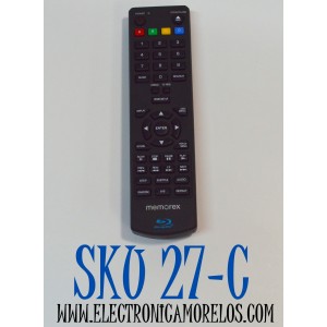CONTROL REMOTO ORIGINAL PARA REPRODUCTOR DE BLU-RAY MEMOREX / NUMERO DE PARTE MVBD2535GPH / MVBD2530GPH / MODELO MVBD2510 / MVBD2520 / MVBD2535 / MVBD2530