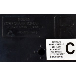 KIT DE BOCINAS ORIGINAL PARA TV SAMSUNG 2 PIEZAS / NUMERO DE PARTE BN96-58391C / BN63-21112AX001 / BN63-21110AX001 / BN63-21111AX001 / BN63-21109AX001 / 43DU7000 / GC-1019A / B24J05SV22 / MODELO UN55DU7200BXZA  / UN55DU7200BXZA SF14
