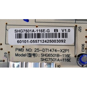 FUENTE DE PODER ORIGINAL PARA TV PHILIPS / NUMERO DE PARTE 60101-05571 / SHG7501A-116E-G / 25-DT1474-X2P1 / SHG6501B-116E / SHG7501A-116E / PANEL BOEI750WQ1-F92 / DISPLAY HV750QUB-F92 / MODELO 75PUL7552/F7 / 75PUL7552/F7 A