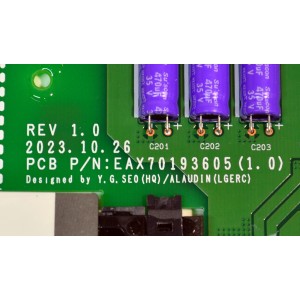 FUENTE DE PODER ORIGINAL PARA TV LG / NUMERO DE PARTE 41502301 / EAX70193605 / EAX70193605(1.0) / LGPS77G4-24OP / MODELO OLED77G4WUA / OLED77G4WUA.DUSQLJR