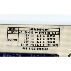 FUENTE DE PODER ORIGINAL PARA TV LG / NUMERO DE PARTE 38168421 / EAX69975004 / EAX69975004(1.0) / LGPS65G3-230P / MODELO OLED65G3PUA