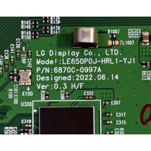 T-CON ORIGINAL PARA TV LG / NUMERO DE PARTE 6871L-7244A / 6870C-0997A / LE650PQJ-HRL1-YJ1 / LE650PQJ (HR)(L1) / 7244A / MODELO OLED65G3PUA / OLED65G3PUA.DUSQLJR