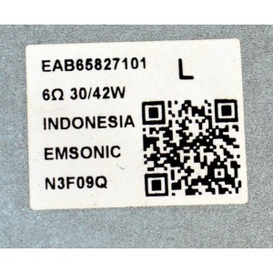 KIT DE BOCINAS ORIGINAL PARA TV LG 2 PIEZAS / NUMERO DE PARTE EAB65827102 / EAB65827101 / OLED 65G2 / N3F09Q / N3F07Q / MODELO OLED65G3PUA / OLED65G3PUA.DUSQLJR