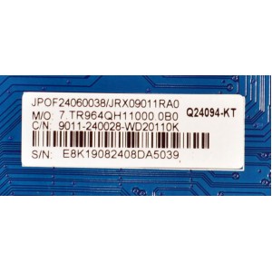 MAIN ORIGINAL PARA TV ONN ROKU 4K UHD HDR / NUMERO DE PARTE 9011-240028-WD20110K / CVR964_QH / 7.TR964QH11000.0B0 / Q24094-KT / JRX09011RA0 / 2483102310 / PANEL K500WDGF / DISPLAY ST4951D02-1 VER.2.1 / MODELO 100012585 50"