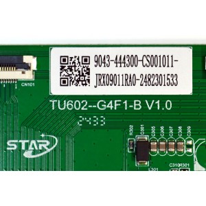 T-CON ORIGINAL PARA TV ONN / NUMERO DE PARTE 9043-444300-CS001011 / TU602-G4F1-B V1.0 / JRX09011RA0 / 2482301533 / PANEL K500WDGF / DISPLAY ST4951D02-1 VER.2.1 / MODELO 100012585 50"