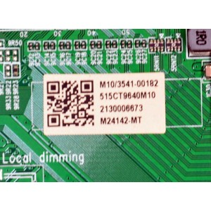 MAIN ORIGINAL PARA TV ONN ROKU 4K UHD HDR / NUMERO DE PARTE 515CT9640M10 / AMT9640-ZC01-01 / M10/3541-00182 / 2130006673 / M24142-MT / PANEL JR645R3HD1K / MODELO 100012587 65"