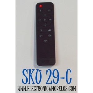 CONTROL REMOTO ORIGINAL PARA BARRAS DE SONIDO ONN / COMPATIBLE CON LA BARRA DE SONIDO TAO TRONICS / NUMERO DE PARTE MDK-X5 / 100002635 / 100020788 / 100015716 / 100043839 / 100069413 / TT-SK023 / SAKOBS / 100024201 / 100008045 / 100019624 / 100020788