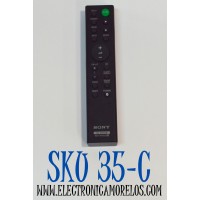 CONTROL REMOTO ORIGINAL SONY PARA SISTEMAS DE AUDIO Y VIDEO / COMPATIBLE CON BARRAS DE SONIDO / NUMERO DE PARTE RMT-AH101U / 1-492-931-12 / RMT-AH102U / RMT-AH300U / RMT-AH200U / MODELO SA-CT380 / HT-CT380 / HT-CT780 / HT-CT381 / SA-WCT180 / HT-XT100