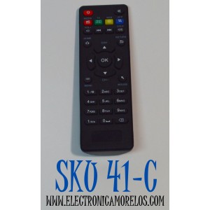 CONTROL REMOTO PARA UN AQUARIO SMART STV 2000 TV BOX / COMPATIBLE CON EL CONVERSOR DE TV INTELIGENTE STV-2000 4K / FUNCIONA PARA UN DECODIFICADOR TV BOX ANDROID / NUMERO DE PARTE XZH31K / CUENTA CON BOTONES PARA FUNCIONES COMO MEDIA/TV/WEB/APP/MOUSE/HOME