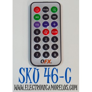 CONTROL REMOTO ORIGINAL PARA FUNCIONAR CON BAFLES/BOCINAS/ALTAVOZ AMPLIFICADAS QFX / NUMERO DE PARTE  PBX-BF12 / PBX-81 / LMS-152 / COMPATIBLE CON VARIAS MARCAS