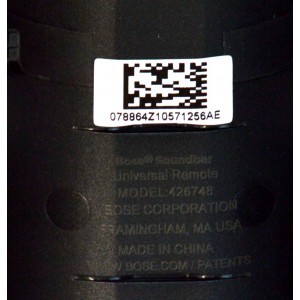 CONTROL REMOTO ORIGINAL BOSE PARA LAS BARRAS DE SONIDO SOUNBAR 500 Y SMART SOUNDBAR 700 / PUEDE CONTROLAR TODO EL SISTEMA DE ENTRENIMIENTO ASOCIADO A LAS BARRAS DE SONIDO COMPATIBLES / NUMERO DE PARTE 426748 / 795093 / P17431-C02 / MG3-426748/2575A-426748