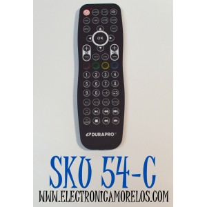 CONTROL REMOTO ORIGINAL DURAPRO PARA FUNCIONAR CON UNA VARIEDAD DE TELEVISORES Y OTROS DISPOSITIVOS ELECTRONICOS / SE PUEDE PROGRAMAR PARA CONTROLAR MULTIPLES MARCAS Y MODELOS COMO PANTALLAS/TELEVISORES / NUMEO DE PARTE MR20GA / DG3200RTV