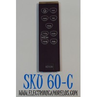 CONTROL REMOTO PARA BARRAS DE SONIDO VIZIO / NUMERO DE PARTE 90207123602 / MODELO VSB200 / VSB210 / VSB211 / VSB205 / VSB206 / VSB207 / VSB210WS / VSB211WS / COMPATIBLE CON SISTEMAS DE CINE EN CASA VIZIO