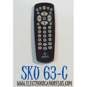 CONTROL REMOTO ORIGINAL ONN PARA CONTROLAR VARIOS EQUIPOS DE AUDIO Y VIDEO COMO TELEVISORES / REPRODUCTORES DE DVD/VCR / DECODIFICADORES DE CABLE/SATELITE / NUMERO DE PARTE ONB13AV004 / P13005 / WD-1232C / ONA12AV058