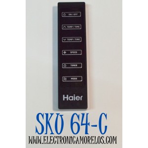 CONTROL REMOTO ORIGINAL PARA HAIER AIRE ACONDICIONADO / COMPATIBLE CON AIRE ACONDICINADO PORTATILES COMO EL HAIER 12,000 BTU PORTABLE AIR CONDITIONER / NUMERO DE PARTE WAP-021 / WJ26X23422 / WJ26X23993 / AC-5620-55 / A2530-450-AA11 / MODELO HPFD12XHP-LB