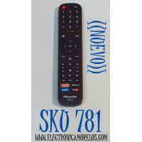 CONTROL REMOTO ORIGINAL NUEVO PARA SMART TV HISENSE / ES COMPATIBLE CON TELEVISORES HISENSE COMO LED / LCD / HDTV / NUMERO DE PARTE EN2A27 / RC3394401/02 / 3139 238 29522 / MODELO 65CU6200 / 55H7B / 55H6B / 50CU6000 / 43H7C / 40H5C