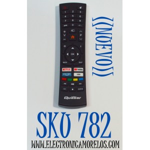 CONTROL REMOTO ORIGINAL NUEVO PARA SMART TV QUASAR / FUNCIONA CON VARIOS MODELOS LED Y 4K DE LA MARCA QUASAR / NUMERO DE PARTE CX-711-2 / YS-43B / RC7010Q / 06-519W52-QS01X / 06-531W52-QU01X / RC311S / YC-53-3 / MODELO Q40FST2 / SQ3204 / SQ5002 / SQ2400