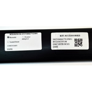 CONTROL REMOTO ORIGINAL NUEVO PARA TV ONN / NUMERO DE PARTE MDT36T0538 / SNTV000279-DMG / TY48-1913-002865 / 398GR12BEEMN0001KY / MODELO ONC50UB18C05 / ONA55UB19E06 / ONA65UB19E07 / ONA24HB19E02 / ONA43UB19E04 / 100002460 43" / 100002461 50"
