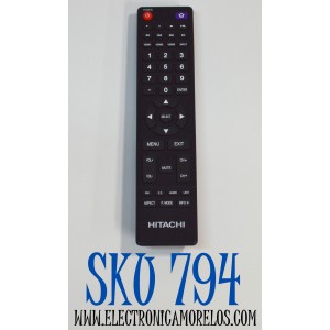CONTROL REMOTO ORIGINAL PARA TV HITACHI / NUMERO DE PARTE JKT-91 /  RC43141 / RC43140 / 85125633 / COMPATIBLE CON SMART TV / ROKU TV / LED / LCD / MODELO LE55A6R9 / 50HL7000U / LE50A3 / LE50A6R9 / LE49A509 / LE43A6R9 / LE43A509 / 43HK25T74U / LE32E6R9