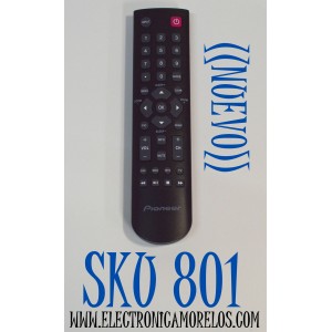 CONTROL REMOTO ORIGINAL NUEVO PARA TV PIONEER / NUMERO DE PARTE 06-520W37-E000X / RC6165P / 06520/ 06-520 / 06-520W37-C008X / 06-558W52-PI01MS / 06-520W37-PI01X / MODELO PLE-4004FHD / PLE-4005FHD / PLE-4205UHD