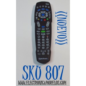 CONTROL REMOTO ORIGINAL NUEVO SPECTRUM PARA DECODIFICADORES DIGITALES HD Y DVR / COMPATIBLE CON DECODIFICADORES DE CABLE DE SPECTRUM TIME WARNER Y  CHARTER / CONTROLA HASTA 5 DISPOSITIVOS COMO TV/DVD/AUX/CABLE/VCR /NUMERO DE PARTE RC122 / RC1226005/02B