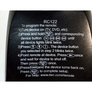 CONTROL REMOTO ORIGINAL SPECTRUM PARA DECODIFICADORES DIGITALES HD Y DVR / COMPATIBLE CON DECODIFICADORES DE CABLE DE SPECTRUM TIME WARNER/BRIGHTHOUSE/CHARTER / CONTROLA HASTA 5 DISPOSITIVOS COMO TV/DVD/AUX/CABLE/VCR/ NUMERO DE PARTE RC122 / RC1226002/03B