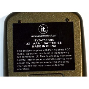 CONTROL REMOTO ORIGINAL INNOVATIVE TECHNOLOGY MULTIFUNCION PARA UN REPRODUCTOR DE DISCOS BLUETOOTH VICTROLA / NUMERO DE PARTE IVTS-750BRC / RC35F / VTA-750BRC / VTA-750B / ITVS-750RC / COMPATIBLE CON EL SISTEMA STEREO/TOCADISCOS VICTROLA