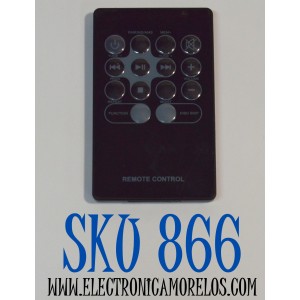 CONTROL REMOTO ORIGINAL PARA UN MINI SISTEMA ESTEREO DE CD ONN CON BLUETOOTH / NUMERO DE PARTE BWA17AA010 / MODELO 100008725 / ONA17AA015 / ONA13AV503 / 100008724 / ONB15AV203 / ONA12AV024