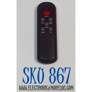 CONTROL REMOTO ORIGINAL PARA UN CALENTADOR ELECTRICO DE CUARZO INFRARROJO COMFORT GLOW / MARCAS COMPATIBLE COMO LIFESMART Y BEST COMFORT / NUMERO DE PARTE A520230104B003 / A520230104B003 / A520230606B10 / MODELO QEH1408 / QEH1500 / QEH1410 / QDE1320