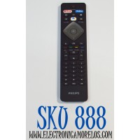 CONTROL REMOTO ORIGINAL PARA SMART TV/ANDROID PHILIPS / CON FUNCIONALIDAD DE VOZ / NUMERO DE PARTE BT800 / ADTBT800 / 1178A-BT800 / NH800UP / 2EMM01565 / NH500UP / RF402A-V14 / SF347 / MODELO 65PFL5704/F7 / 55PFL5604/F7 / 50PFL5704/F7 / 43PFL5604/F7