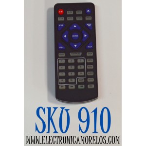 CONTROL REMOTO ORIGINAL PARA REPRODUCTOR DE DVD PORTATIL / NUMERO DE PARTE EL0-01 / ELO-01 / COOAU / DR.Q /QXA224C/ SC-259 / KR-50/CU-901/CU-101/CU-121 / DP12202 / B0IFUN / CFN-161 /IEGEEK /IK-902/ YD075 / YD105A / COMPATIBLE CON VARIAS MARCAS Y MODELOS