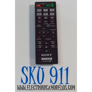 CONTROL REMOTO ORIGINAL PARA USO DE SISTEMA DE CINE EN CASA Y  REPRODUCTORES DE DVD/BLU-RAY SONY / OFRECE ACCESO A FUNCIONES DE TV/CBLE/AUDIO DVD/CD/ NUMERO DE PARTE RM-ADU078 / P09136-1 / MODELO DAV-DZ170 / DAV-DZ171 / HCD-DZ510 / HBD-TZ530 / HBD-DZ170