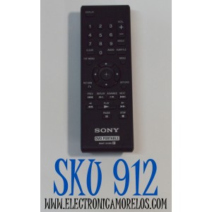 CONTROL REMOTO ORIGINAL PARA REPRODUCTORES DE DVD PORTATILES SONY / NUMERO DE PARTE RMT-D195 / Y 1048 130607 / 1-487-884-11 / MODELO DVP-FX750 / DVP-FX94 / DVP-FX950 / DVP-FX96 / DVP-FX970 / DVP-FX980
