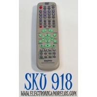 CONTROL REMOTO ORIGINAL SANYO PARA SISTEMA DE CINE EN CASA/DVD/VCR DE LA MARCA SANYO / INCLUYE BOTONES PARA DVD/VCR/TV CONTROL / NUMERO DE PARTE RB-DWM3000 / 136-4 / 0300580 / RB-OWM3000 / DWM-3000