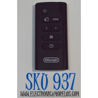 CONTROL REMOTO ORIGINAL DE LONGHI PINGUINO PARA AIRE ACONDICIONADO PORTATILES / NUMERO DE PARTE 5515111001 / 810900753 / KT-871812C / 5515110841 / 5515110631 / MODELO EL 98 ECOREAL FEEL / PACEX290HL3ABK / PACEX290LN1ABK