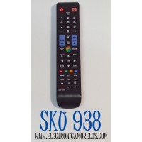 CONTROL REMOTO PARA TV SAMSUNG / NUMERO DE PARTE AA59-00580A / AA59-00382A / AA59-00582A / AA59-00580A / AA59-00581A / AA59-00638A / AA59-00350A / MODELO UN65 / UN60 UN32 / UN40 UN55 / UN46 / UN50 / T19C350 / T22C350 / T24D390EW / UE55ES7100 / T24C350