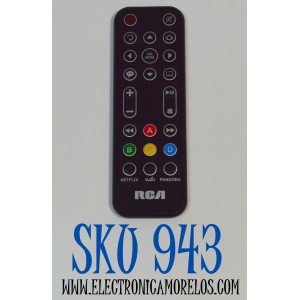 CONTROL REMOTO ORIGINAL RCA / NUMERO DE PARTE RCA 679-4981 / CUENTA CON ACCESO DIRECTO APLICACIONES DE STREAMING NETFLIX / VUDU / PANDORA / COMPATIBLE REPRODUCTOR MULTIMEDIA RCADSB776W / DSB772WE