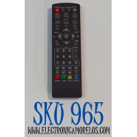 CONTROL REMOTO PARA DECODIFICADOR DVB-T2 / COMPATIBLE CON MULTIPLES MARCAS / CUENTA CON BOTONES DEDICADOS PARA FUNCIONES COMUNES COMO EPG / FAV / INFO / TIMER / USB 