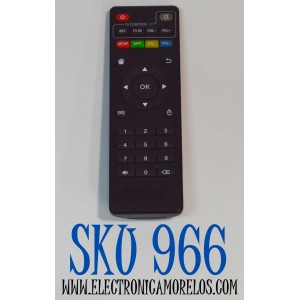 CONTROL REMOTO PARA CONTROLAR LA TV BOX A TRAVES DE INFRARROJOS / COMPATIBLE CON VARIAS CAJAS DE TV ANDROID / FUNCIONA CON MUCHAS TV BOX GENERICAS DE LAS SERIES MXQ / X96MINI / T95N / M8S / M9C / H96 / V88