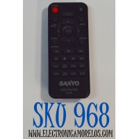 CONTROL REMOTO ORIGINAL PARA REPRODUCTOR DE DVD SANYO / NUMERO DE PARTE NC095 / NC088UL / 2VMM00767 / NC095UL / MODELO FWDP105F / FWDP175F / FWDP105FA / FWDP105FB / FWDP175FA / FWDP105