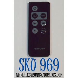 CONTROL REMOTO ORIGINAL PARA SISTEMAS DE AUDIO MEMOREX / NUMERO DE PARTE  Mi2031 / Mi2032 / COMPATIBLE CON BASE PARA IPOD