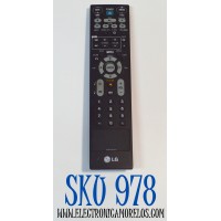 CONTROL REMOTO ORIGINAL LG PARA SISTEMAS DE CINE EN CASA / NUMERO DE PARTE AKB41681201 / MODELO HT963SA / HT854 / LHT854 / HT963PA / SH93PA-F / COMPATIBLE CON VARIOS REPRODUCTORES DE DVD LG 