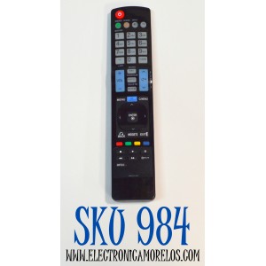 CONTROL REMOTO PARA TV LG / NUMERO DE PARTE AKB72914207 / HR-A906 / AKB74115501 / AKB72914207 / AKB73755451 / AKB72914202 / MODELO 32LD550 / 42LE5350 / 55LD650 / FUNCIONA CON MULTIPLES MODELOS DE TELEVISORES LG